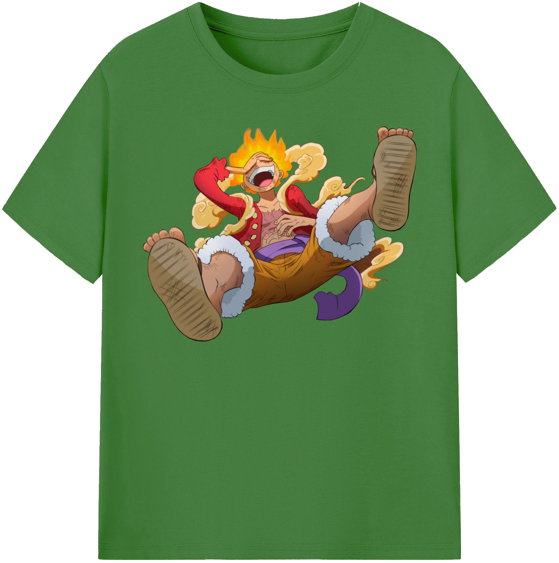ワンピース モンキー・D・ルフィ ONE PIECE Monkey D. Luffy レディースカジュアルプリントTシャツ（綿100％）